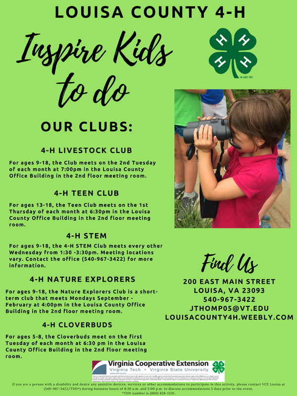 Clubs Louisa County 4 H